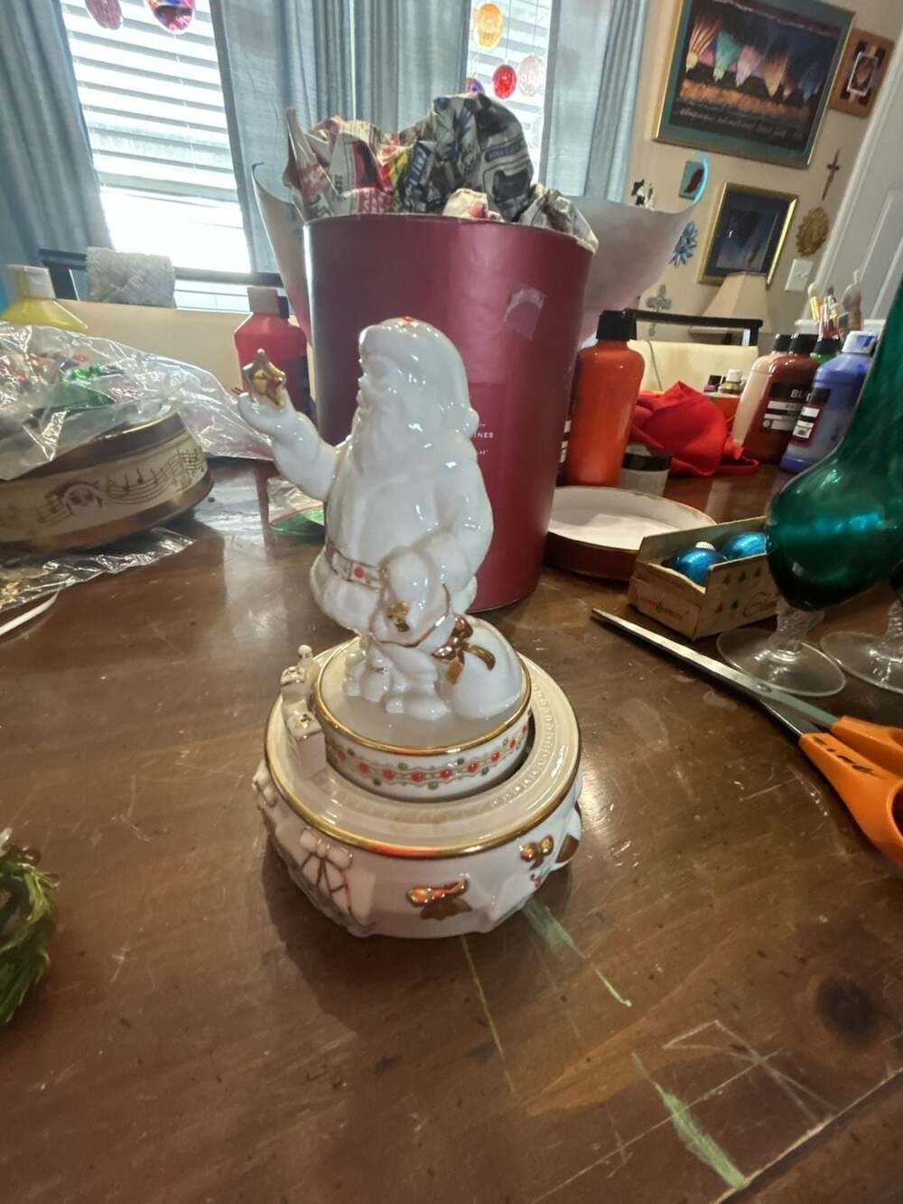 Lenox Santa Christmas Ornament Music Box
